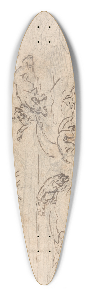 Sawrey Gilpin - Hunters approaching a lion being held at bay by hounds 39.3 inch art pintail longboard deck