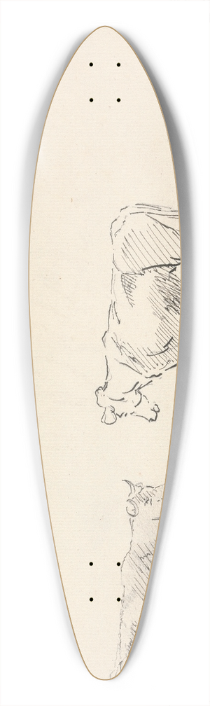 Sawrey Gilpin - Study of Cattle. 39.3 inch art pintail longboard deck