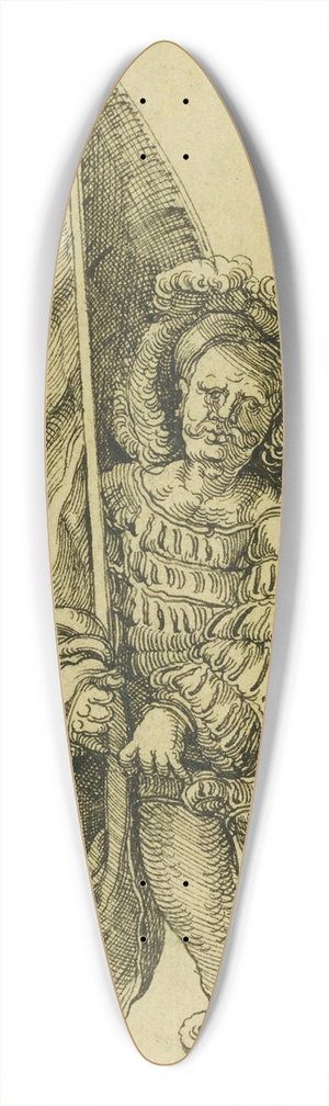 Sebald Beham - A Standard Bearer 39.3 inch art pintail longboard deck