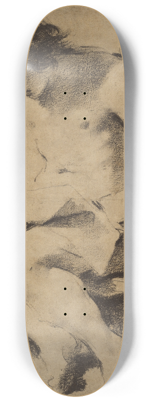 Guercino - Study of a Seated Young Man 8.25 inch art skate deck