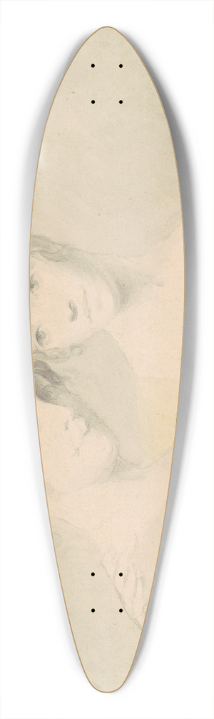 Seth Wells Cheney - Two Women (recto) 39.3 inch art pintail longboard deck