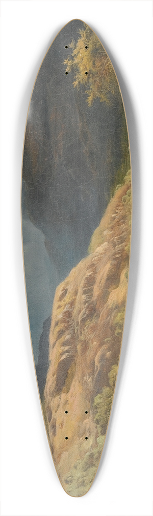 Sidney Richard Percy - Mountainous Lake Scene With Figures And Cattle 39.3 inch art pintail longboard deck