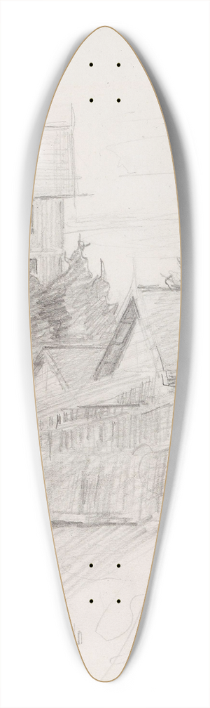 Signe Scheel - Fra Sandvika 39.3 inch art pintail longboard deck