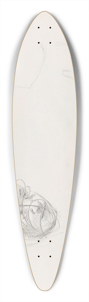 Signe Scheel - Hode; riss av to hoder 39.3 inch art pintail longboard deck