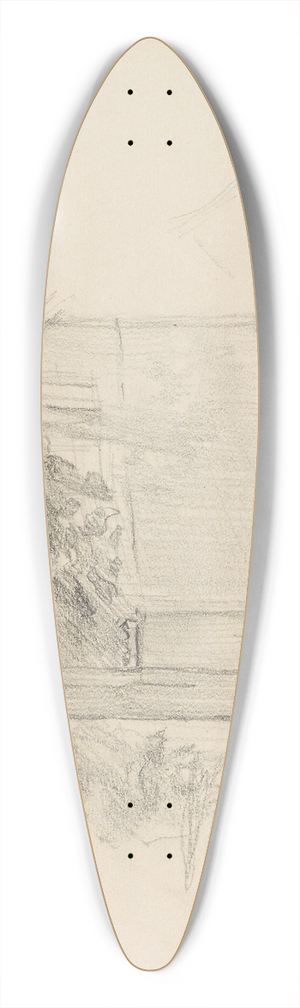 Signe Scheel - Hus bak et tre 39.3 inch art pintail longboard deck