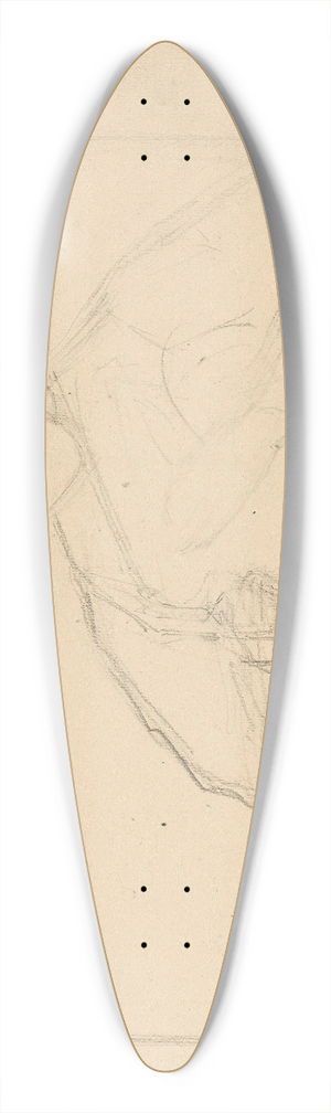 Signe Scheel - Sitting woman 39.3 inch art pintail longboard deck