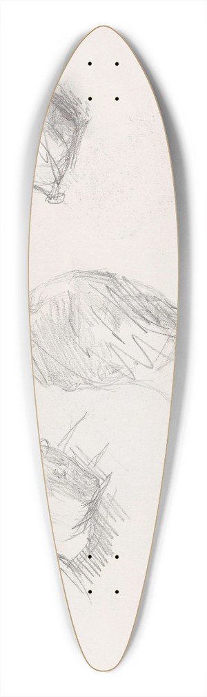 Signe Scheel - Studier av et hode 39.3 inch art pintail longboard deck