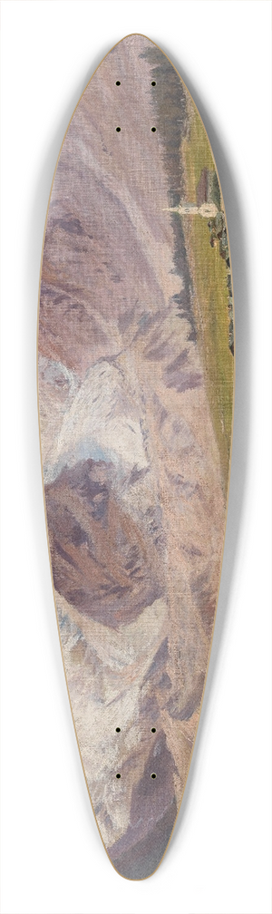 Silvio Poma - A View of Saas Fee 39.3 inch art pintail longboard deck
