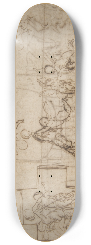 Guido Reni - Studies of Flying Putti 8.25 inch art skate deck Guido Reni - Studies of Flying Putti 8.25 inch art skate deck