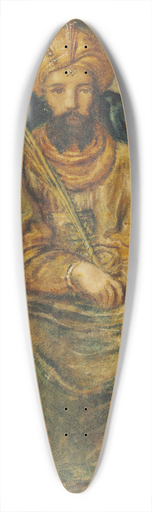 Simeon Solomon - King Solomon sitting in judgement 39.3 inch art pintail longboard deck