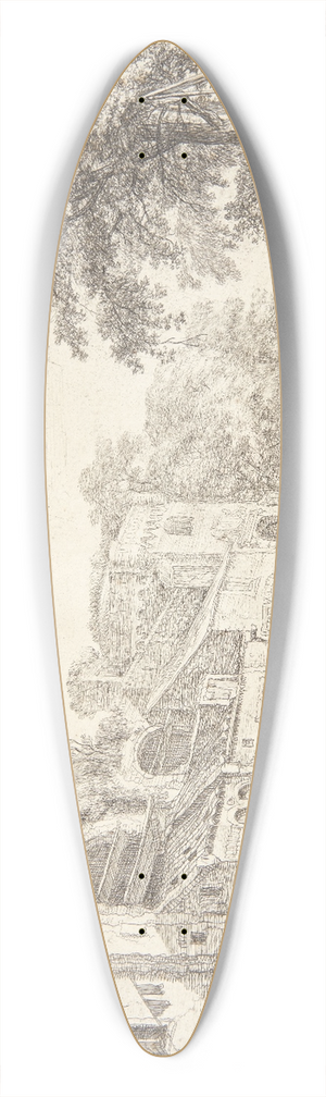 Simon de Vlieger - Indfaldsvej i en landsby 39.3 inch art pintail longboard deck