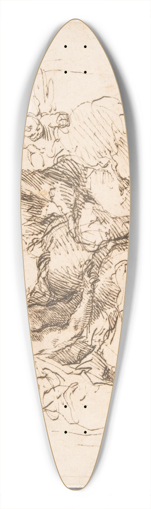 Simone Cantarini - The Holy Trinity in Glory 39.3 inch art pintail longboard deck