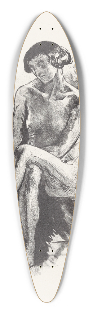 Simon Moulijn - Zittend naaktmodel 39.3 inch art pintail longboard deck