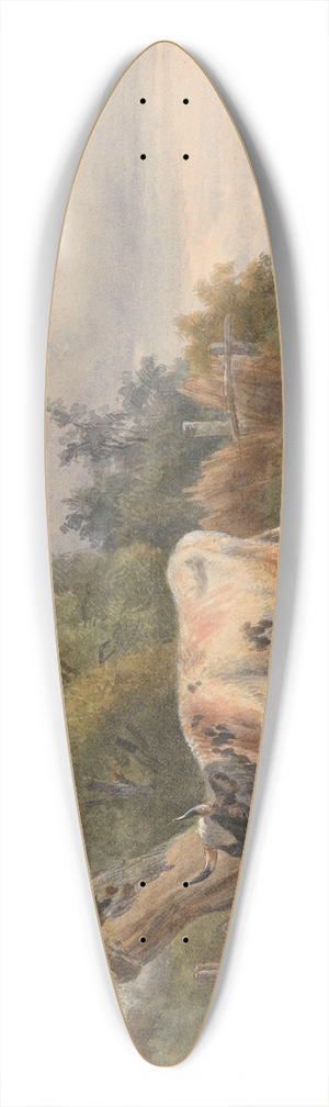 Simon van den Berg - Landschap met vee bij een boom 39.3 inch art pintail longboard deck