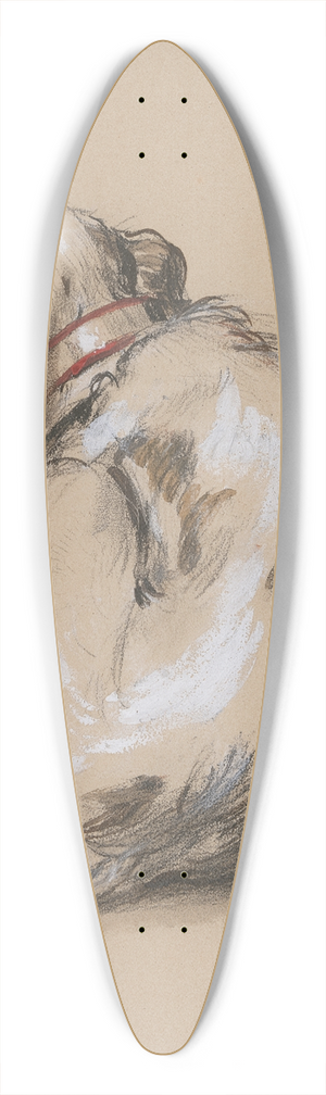 Sir David Wilkie - King Charles Spaniel 39.3 inch art pintail longboard deck
