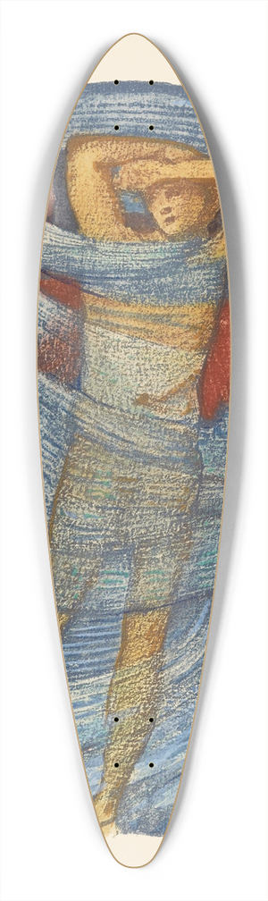 Sir Edward Coley Burne-Jones - Love in a Mist 39.3 inch art pintail longboard deck