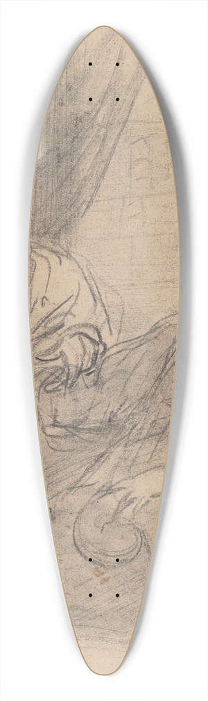 Sir Joshua Reynolds - Two Men Seated 39.3 inch art pintail longboard deck