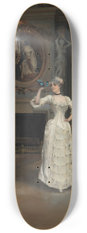 Gunnar Berndtson - Woman With A Bird At The Castle Of Maison Laffitte 8.25 inch art skate deck