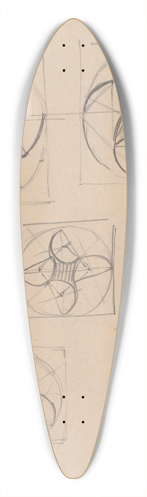 Stanisaw Wyspiaski - Studies of Architectural Details 39.3 inch art pintail longboard deck