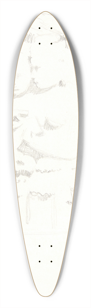 Svend Rathsack - Gruppe med to figurer Studieblad efter relieffer i Borobudur, Java 39.3 inch art pintail longboard deck