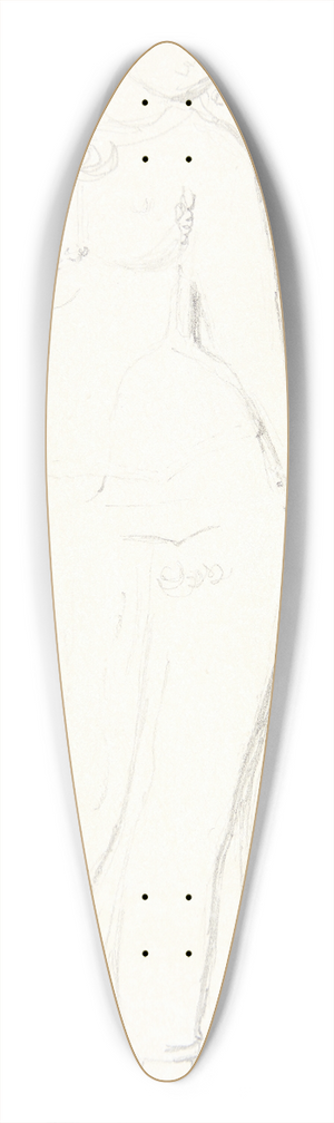 Svend Rathsack - Stende kvinde Studieblad efter relieffer i Borobudur, Java 39.3 inch art pintail longboard deck