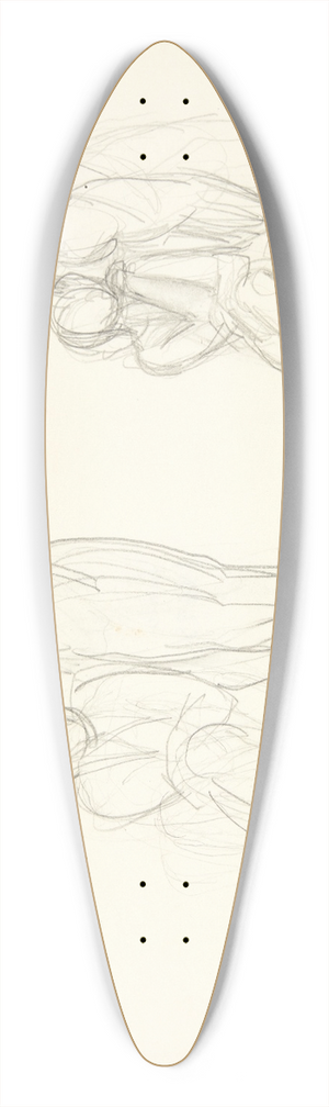 Svend Rathsack - Studieblad med tre udkast til en gruppe med stende og siddende kvinde 39.3 inch art pintail longboard deck