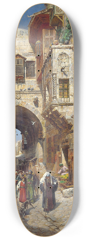 Gustav Bauernfeind - David street, Jerusalem 8.25 inch art skate deck