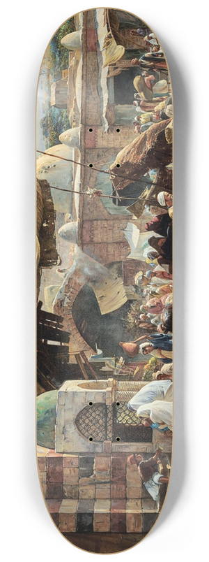 Gustav Bauernfeind - Market In Jaffa 8.25 inch art skate deck