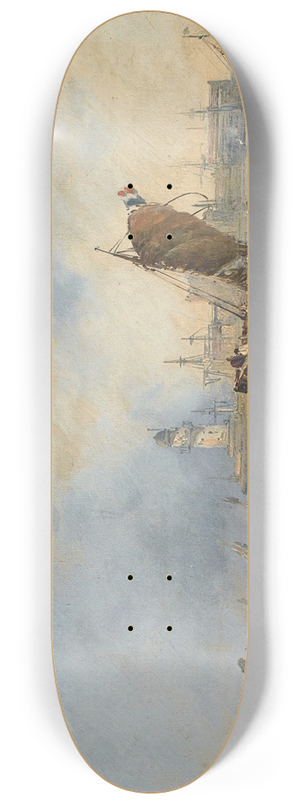 Alexei Petrovich Bogoliubov - Port In Normandy 8.25 inch art skate deck