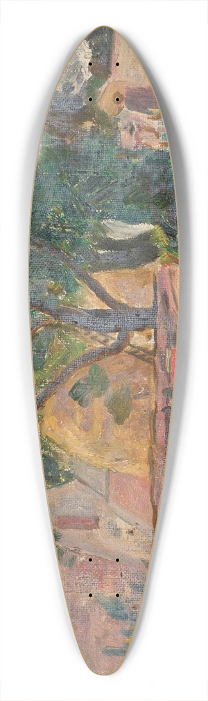 Tadeusz Makowski - Roadside house 39.3 inch art pintail longboard deck