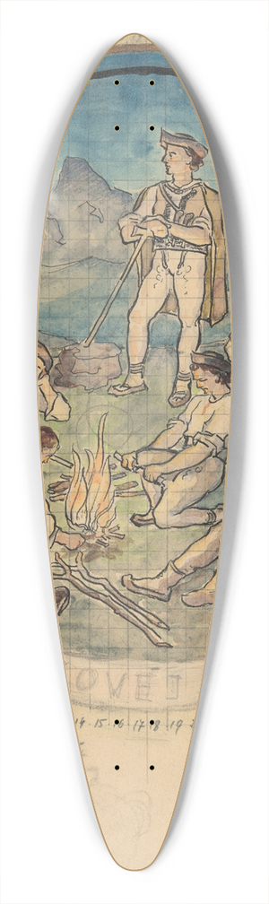 tefan Polkorb - On Krov Roa 39.3 inch art pintail longboard deck