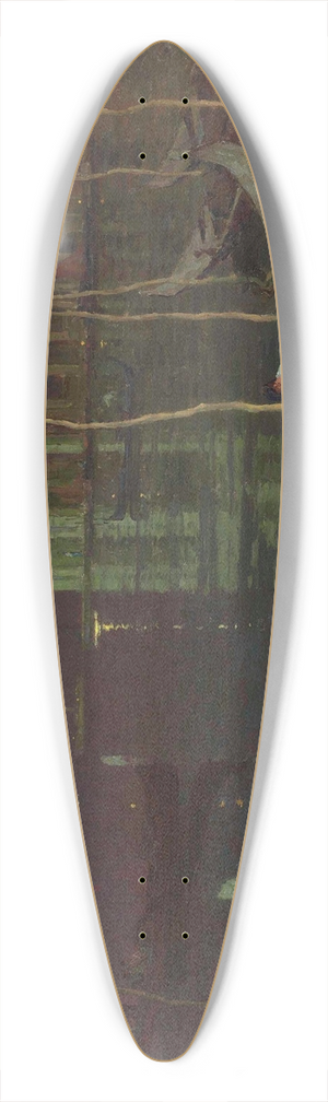 Terrick John Williams - Night, Venice 39.3 inch art pintail longboard deck