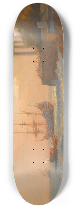 Alexei Vasilievich Hanzen - Triumphant Ship Approaching The Harbour 8.25 inch art skate deck