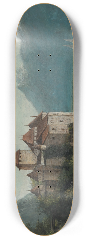 Gustave Courbet - Le Chteau de Chillon, Lake Geneva 8.25 inch art skate deck