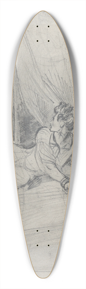 Theodor von Holst - Man and Apparition 39.3 inch art pintail longboard deck