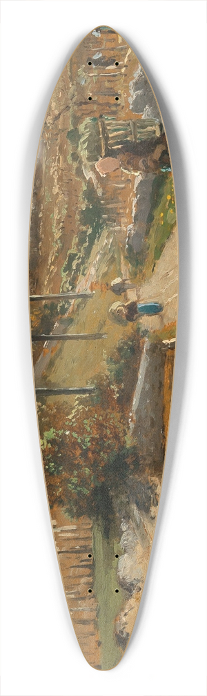 Theodor Von Hrmann - Workers in a Vineyard, Samois 39.3 inch art pintail longboard deck