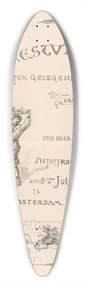 Theo van Hoytema - Aankondiging huwelijksfeest 39.3 inch art pintail longboard deck