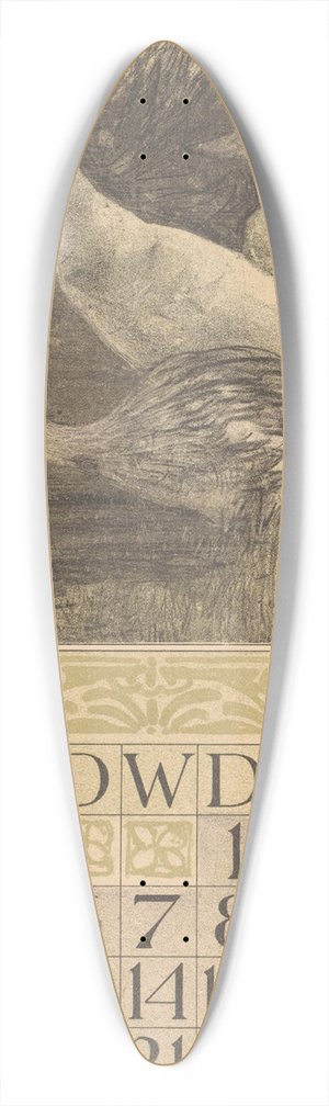 Theo van Hoytema - Kalenderblad juli met drie eenden aan de waterkant 39.3 inch art pintail longboard deck