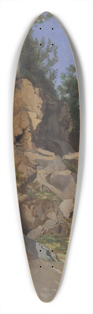 Thodore Caruelle d'Aligny - Landscape with a Cave 39.3 inch art pintail longboard deck