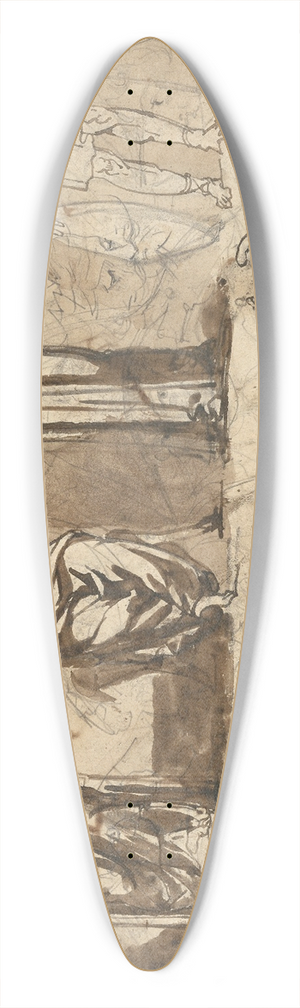 Thodore Gricault - Classical Statuary 39.3 inch art pintail longboard deck