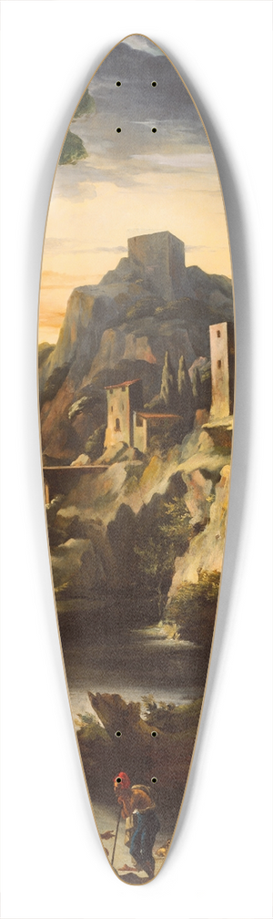 Thodore Gricault - Evening; Landscape with an Aqueduct 39.3 inch art pintail longboard deck
