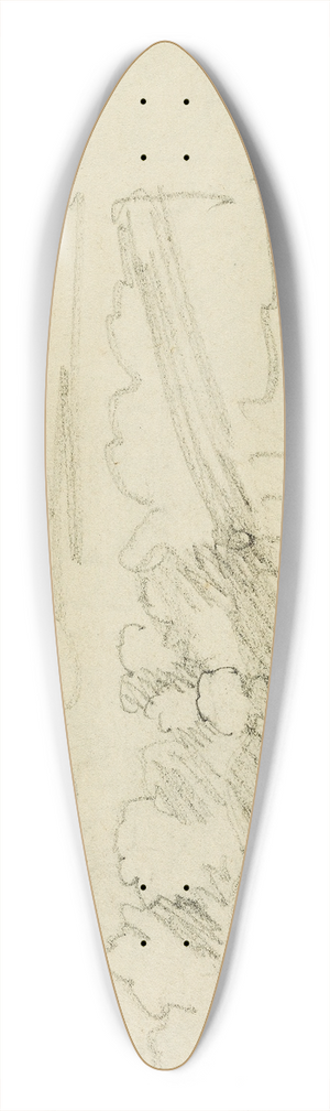 Thodore Gricault - Landscape with a row of trees 39.3 inch art pintail longboard deck