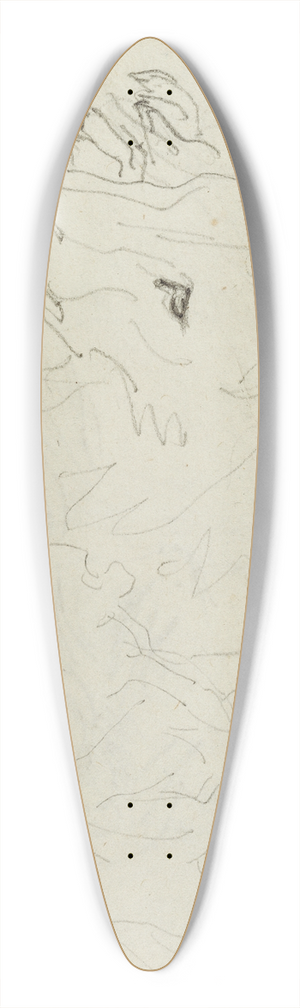 Thodore Gricault - Lion studies 39.3 inch art pintail longboard deck