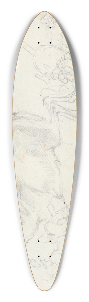 Thodore Gricault - Study of Deer Chased by Dogs, Does Head 39.3 inch art pintail longboard deck