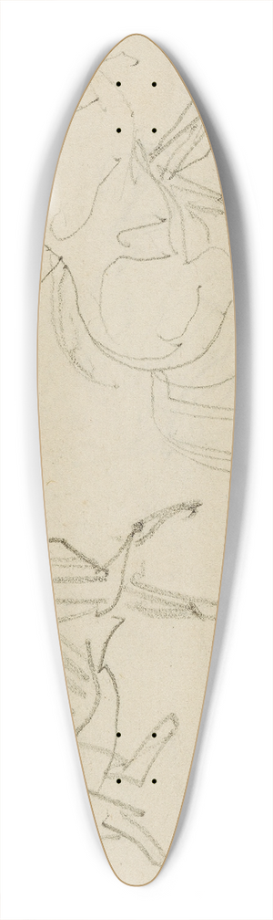 Thodore Gricault - Three horse studies 39.3 inch art pintail longboard deck