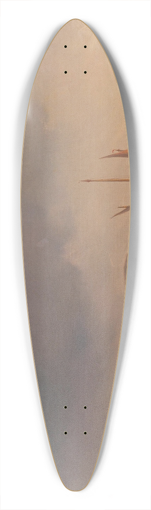 Thodore Gudin - Abendstimmung ber einer Meereslandschaft mit Segelbooten 39.3 inch art pintail longboard deck