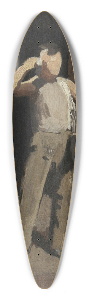 Thomas Anshutz - Boy in Brown, study for The Ironworkers Noontime 39.3 inch art pintail longboard deck
