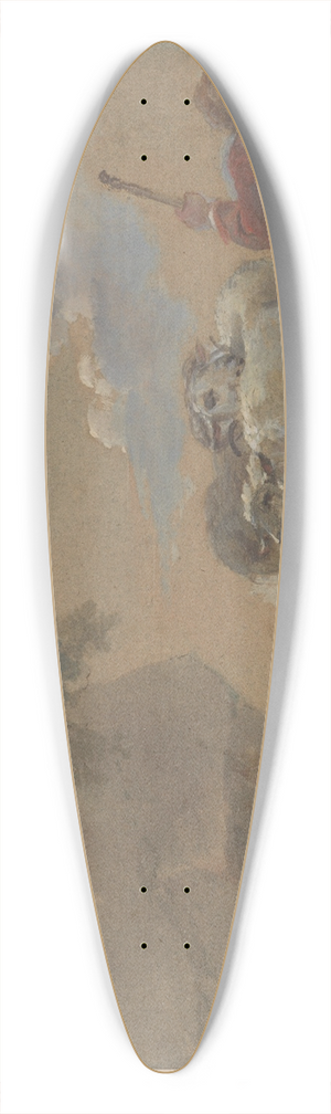Thomas Barker - Landscape with Shepherd and Sheep 39.3 inch art pintail longboard deck