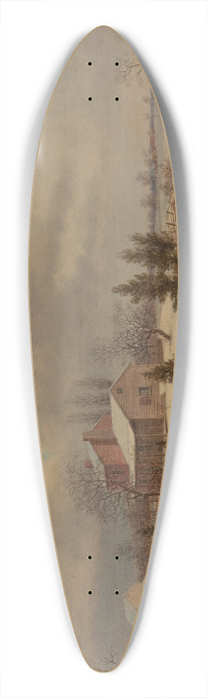 Thomas Birch - Pennsylvania WinterScene 39.3 inch art pintail longboard deck