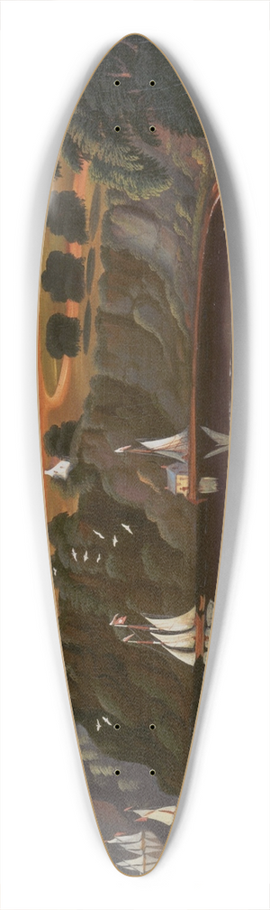 Thomas Chambers - View of Hudson River at West Point 39.3 inch art pintail longboard deck